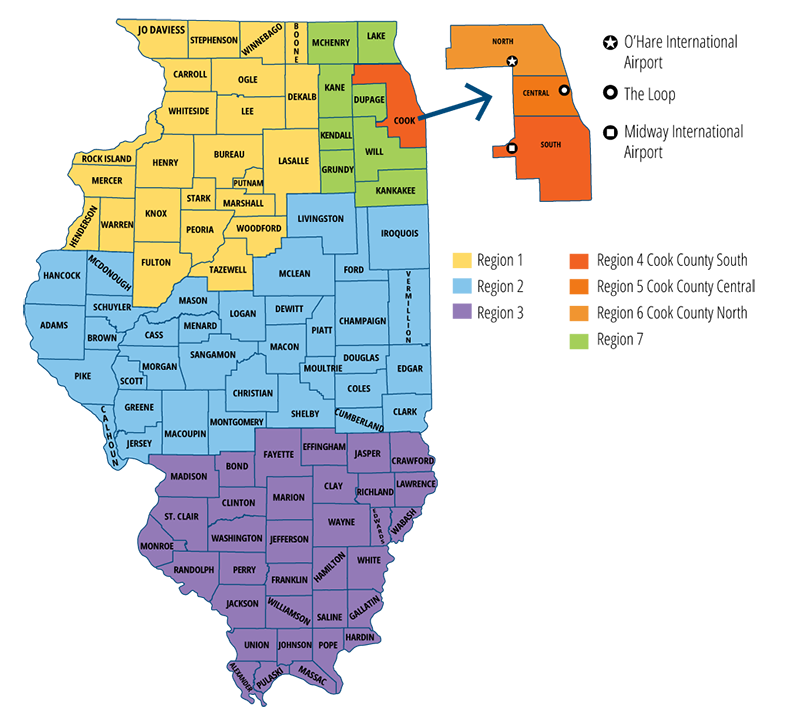 State of Illinois Map