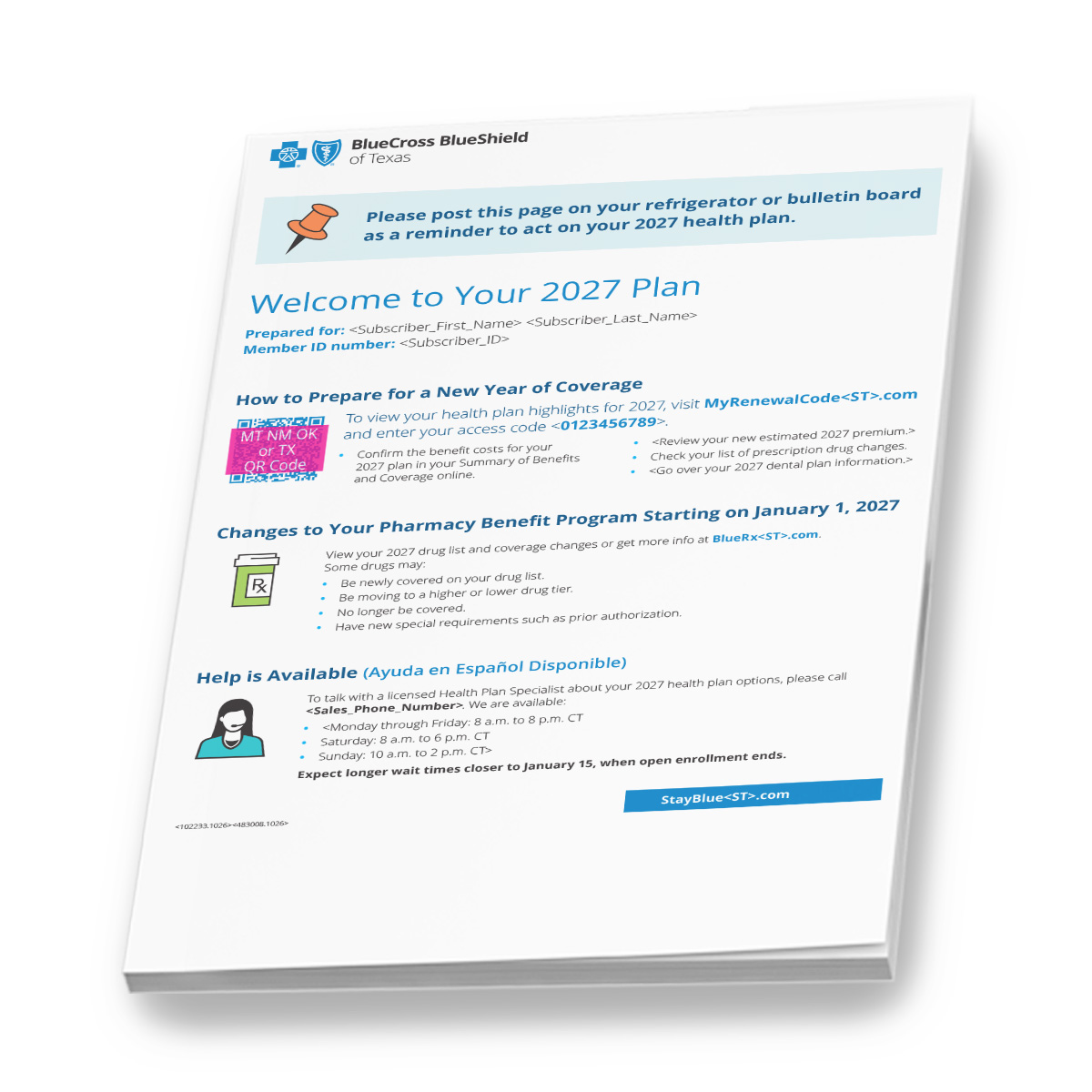 Illustration of the personalized renewal packet.
