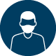 Graphic of person wearing mask