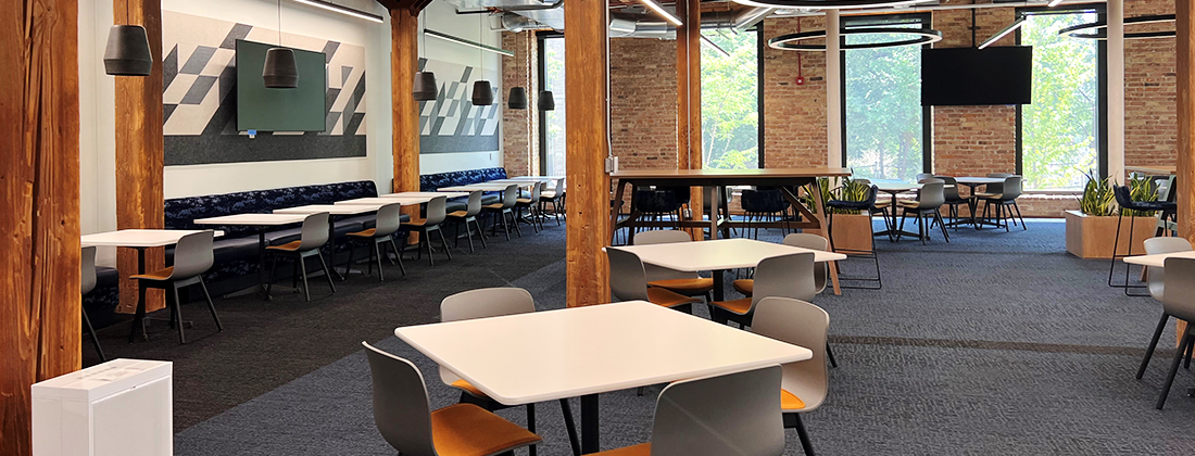 Communal employee space at Pilsen Center