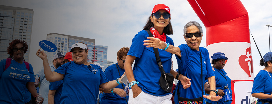 Employees and community members celebrating at Heart Walk