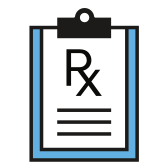 Clipboard of prescription sheet icon