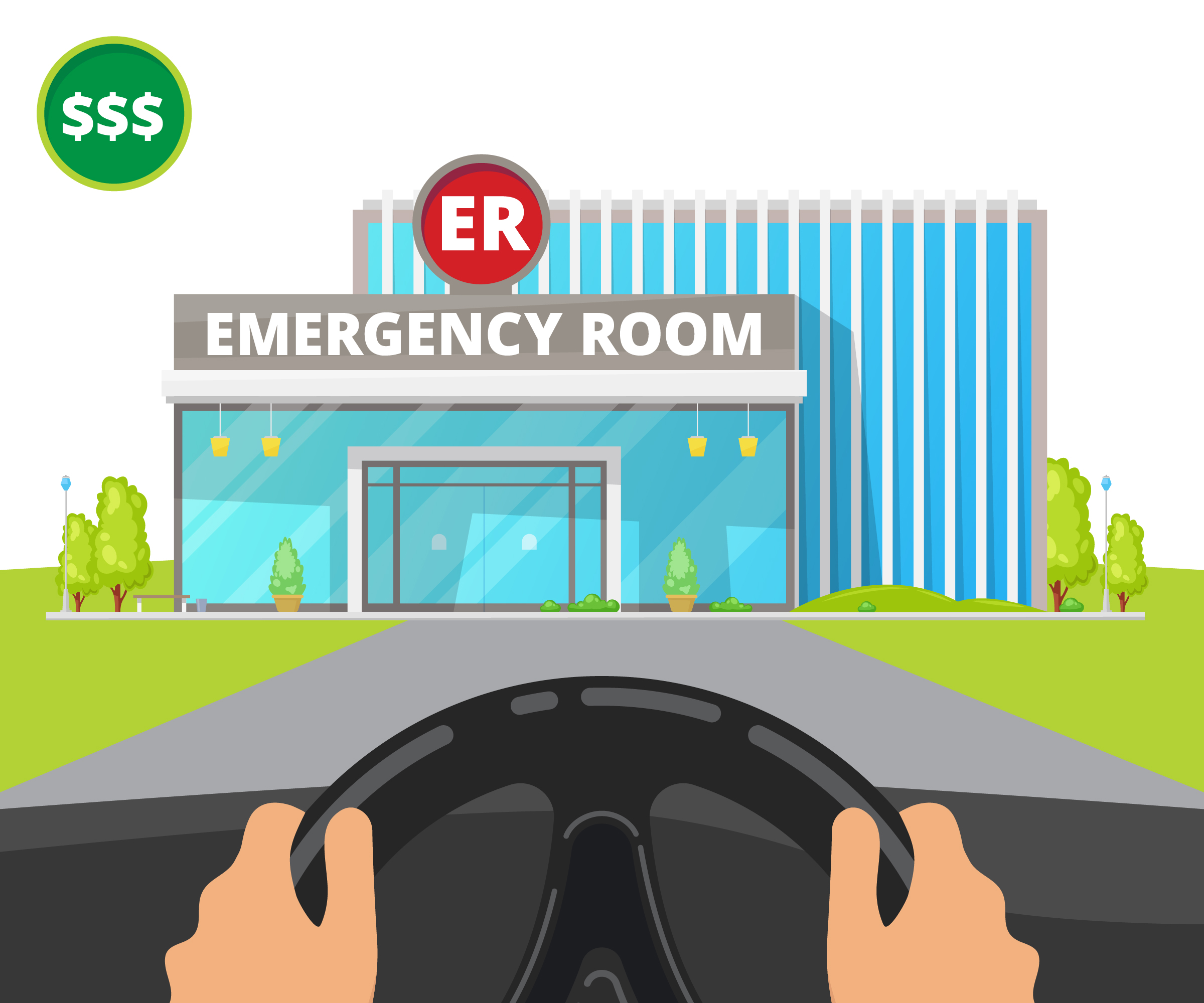 Illustration of an emergency room