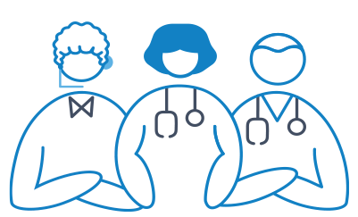 Illustration of three health care providers