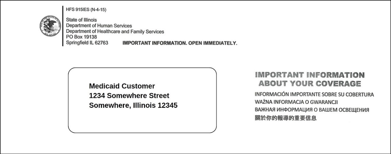 The Department of Healthcare and Family Services (HFS) will mail you a notice example