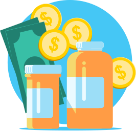 money and pill bottle